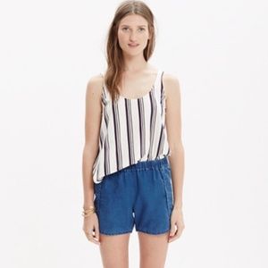 Madewell Indigo Linen Pull On Shorts